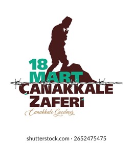 Projeto do logotipo da Vitória Naval de Çanakkale. Galípoli. 18 de março de 1915 Çanakkale Naval Battles.