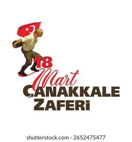 Projeto do logotipo da Vitória Naval de Çanakkale. Galípoli. 18 de março de 1915 Çanakkale Naval Battles.