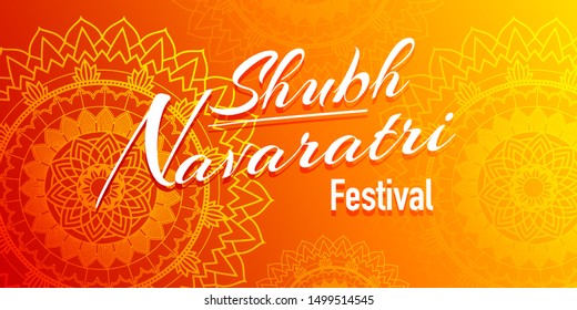 Navaratri poster design with mandala in background illustration