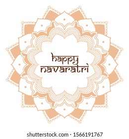 Navaratri poster design with mandala pattern illustration