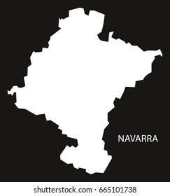 Navarra Spain map black inverted silhouette illustration