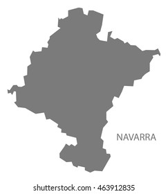 Navarra Spain Map in grey