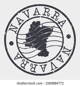 Navarra Spain Stamp Postal. Map Silhouette Seal. Passport Round Design. Vector Icon. Design Retro Travel.