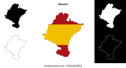 Navarra-leerer Umriss-Kartensatz