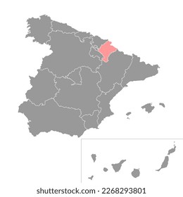 Navarre map, Spain region. Vector illustration.