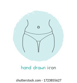 Elemento de línea de icono de Navel. Ilustración vectorial de la línea de iconos del ombligo aislada en fondo limpio para el diseño del logotipo de la aplicación móvil web.