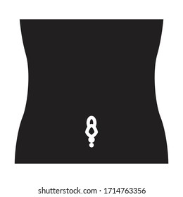 Navel of pierced vector icon.Black vector icon isolated on white background navel of pierced.