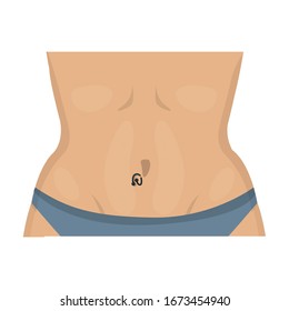 Navel of pierced vector icon.Cartoon vector icon isolated on white background navel of pierced.