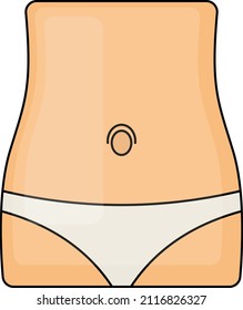 Navel Vector color Icon Design, Organ System Symbol, Human Anatomy Sign, Human Body Parts Stock illustration, Female Slim Belly Concept, 
