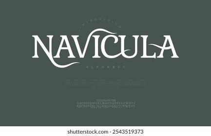 Navicula tipografia beleza moda elegante minimalista serif italic fontes decorativos casamento vintage retro logos. Logotipo de fonte de luxo mínimo alfabeto. Ilustração vetorial