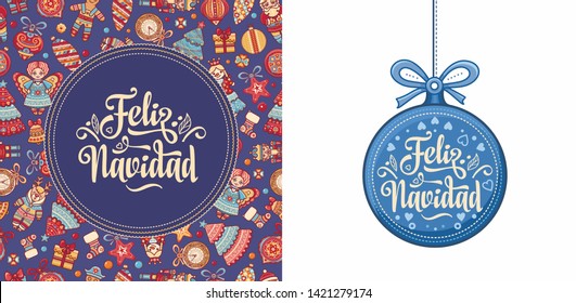 Navidad. Feliz navidad. Christmas banner. Xmas Background design shristmas greeting card.
Merry Chrismas Happy Holyday. Xmas card on Spanish. Warm wishes for happy holidays in Spain. Winter decor 