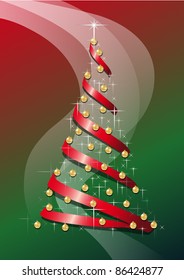 navidad fir, with degraded bottom of colors and balls