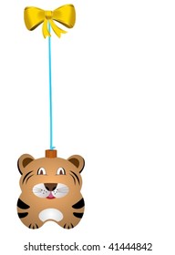 Navidad fur-tree toy tiger. Vector