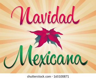 Navidad Mexicana - mexican christmas spanish text - vector card