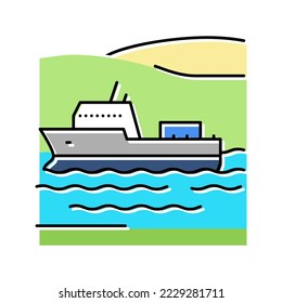 navigable river color icon vector. navigable river sign. isolated symbol illustration