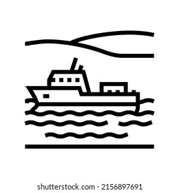 navigable river line icon vector. navigable river sign. isolated contour symbol black illustration