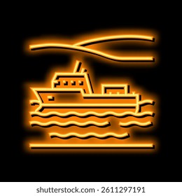 navigable river neon light sign vector. navigable river illustration