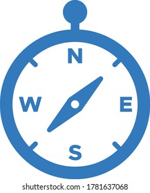 Navigieren, Compass-Symbol / blauer Vektorgrafik