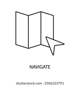 navigate concept line icon. Simple element illustration. navigate concept outline symbol design.
