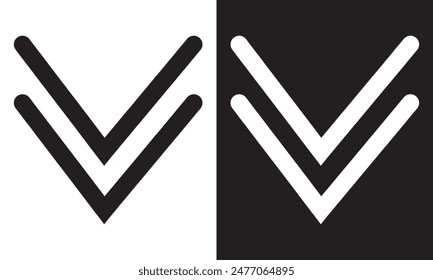 Navigate Down Arrow icon.  Vector illustration. EPS 10