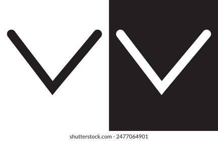 Navigate Down Arrow icon.  Vector illustration. EPS 10