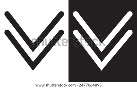 Navigate Down Arrow icon.  Vector illustration. EPS 10