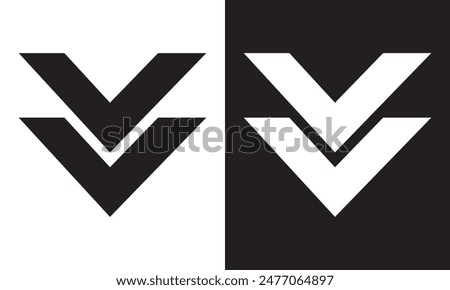 Navigate Down Arrow icon.  Vector illustration. EPS 10