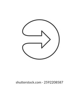 Navigate effortlessly with this minimalist, modern icon. A right-pointing arrow enclosed within an open circle signifies intuitive, streamlined progression in digital interfaces