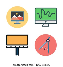 navigate icon set. vector set about compass, maps and flags and monitor icons set.