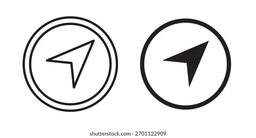 Navigate icon vector glyph flat and trendy stroke line pack