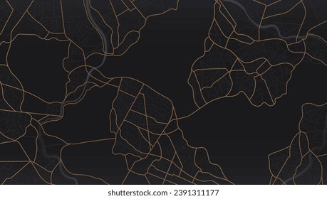 Navigate mapping technology for distance data, path turns. Abstract map with unique lines, geometric patterns background. Huge city top view. Streets, blocks, route for movement on the streets. Vector