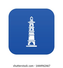 Navigate tower icon blue vector isolated on white background