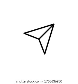 Navigieren Sie Vektorsymbol in schwarzer Linie, Symbol einzeln auf weißem Hintergrund