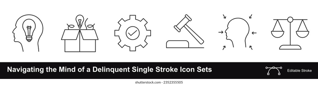 Navigating the Mind of a Delinquent Single Stroke Icon Sets