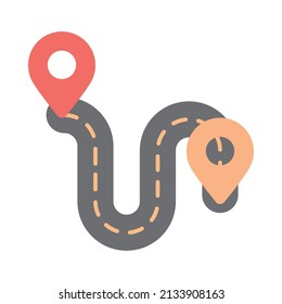 navigating roadway pointers icon flat