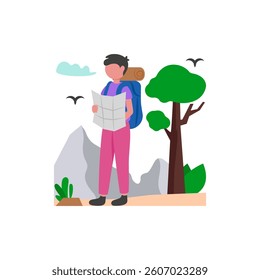 Navigating Through Unknown Paths Vector Illustration
