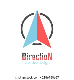 Navigation. Abstract compass arrow, navigation, direction. Illustration for websites, applications and creative ideas. Flat style