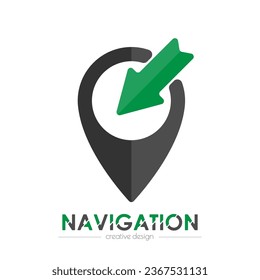 Navigation. Abstract compass arrow, navigation, direction. Illustration for websites, applications and creative ideas. Flat style