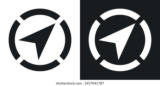 Navigation Aids with Compass and GPS Vector Icon Set for Travel Apps