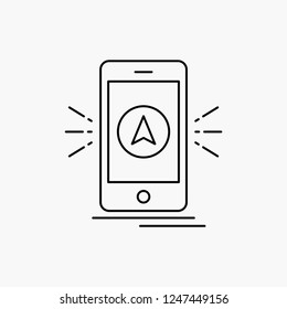 navigation, app, camping, gps, location Line Icon. Vector isolated illustration