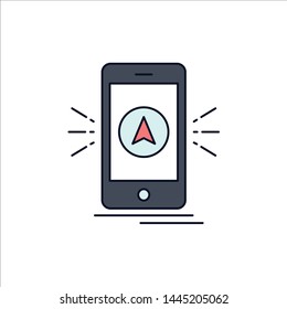navigation, app, camping, gps, location Flat Color Icon Vector