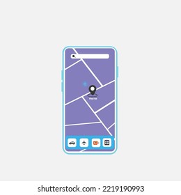 Navigation app. Location app interface on smartphone