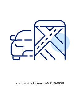 Navigation app for smartphone. Car symbol and driving map directions. Pixel perfect icon