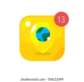 Navigation application icon.Flat illustrations
