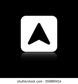 navigation arrow - black vector icon on the white button
