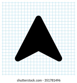 navigation arrow - black vector icon
