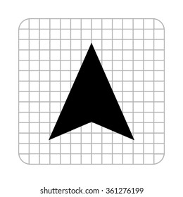 navigation arrow  - black vector icon