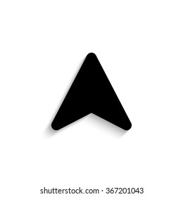 navigation arrow - black vector icon  with shadow