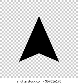 navigation arrow  - black vector icon