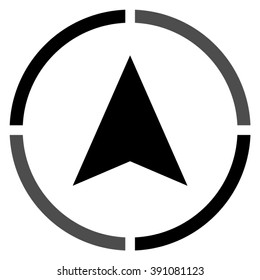 navigation arrow  - black vector icon